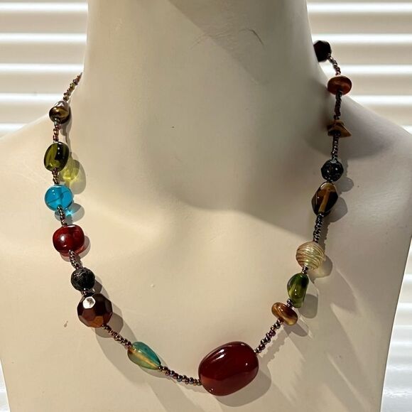 Lia Sophia Multicolored Asymmetrical Bead Necklace - Picture 5 of 11